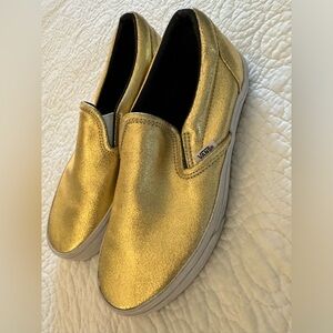 Slip On Vans - Gold Metallic women 7.5 mens 6